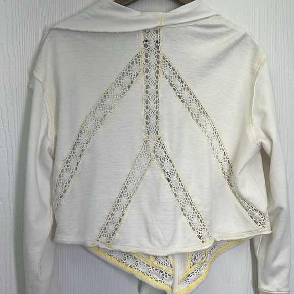Free People - Lost Cause Cream And Yellow Crochet Design Cardigan Size Medium - Picture 15 of 15